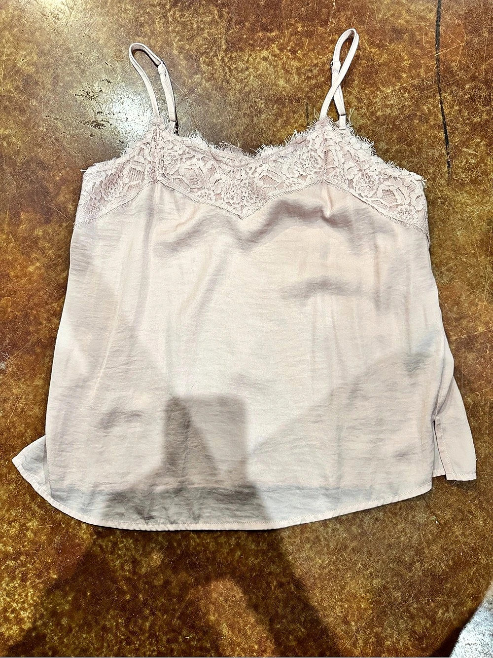 Who What Wear Lace Camisole in Blush Pink